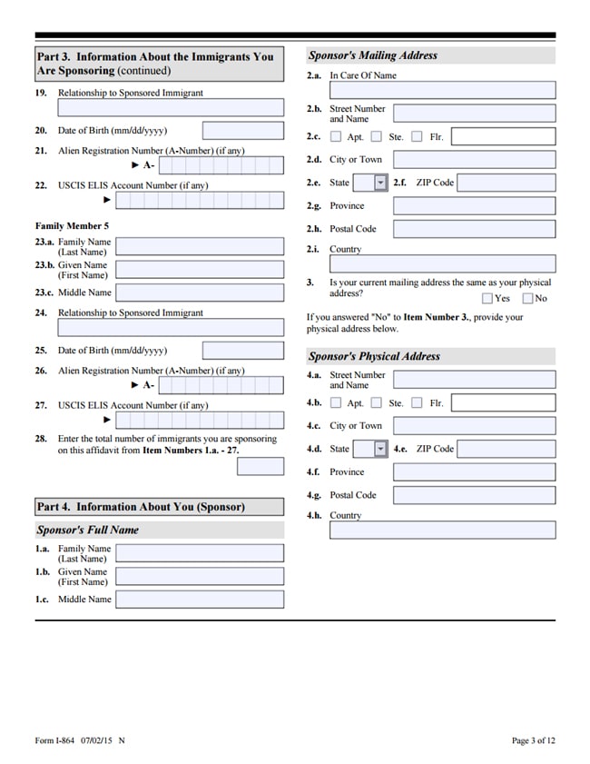 Form I-865 Page 3