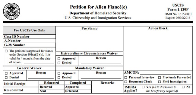 U.S. Fiance Visa Forms