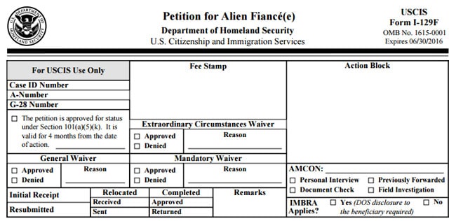 Fiance visa forms