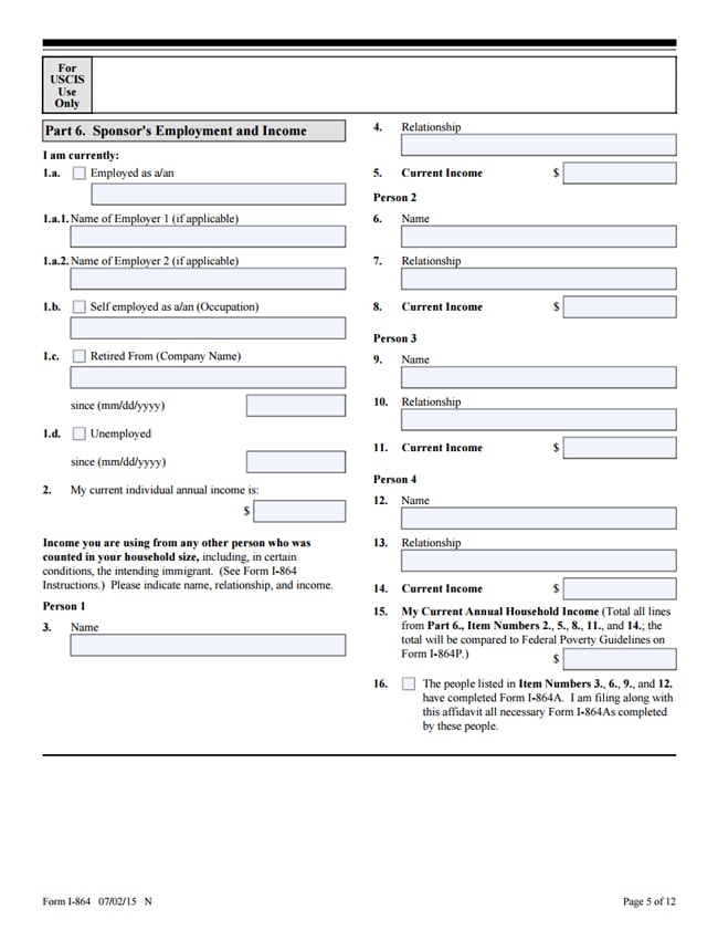 Form I-865 Page 5