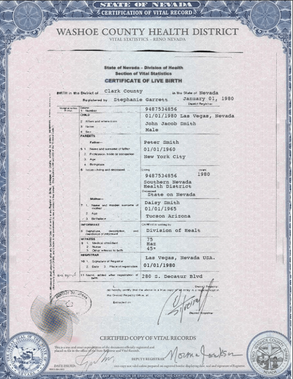 Certificado de Nacimiento | Birth Certificate
